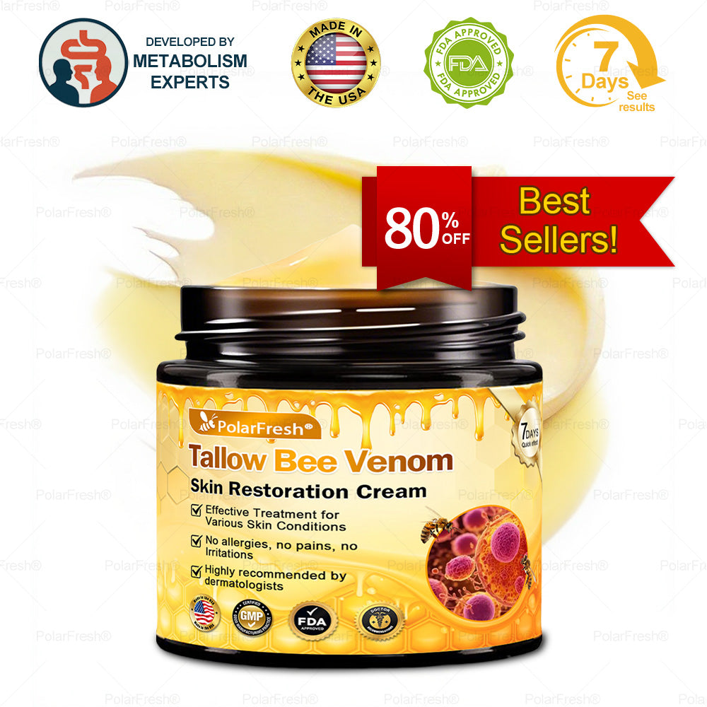 🏥A professional team of dermatologists has experimentally developed PolarFresh® Tallow Bee Venom Skin Restoration Cream – Repairs and protects, preventing recurrence