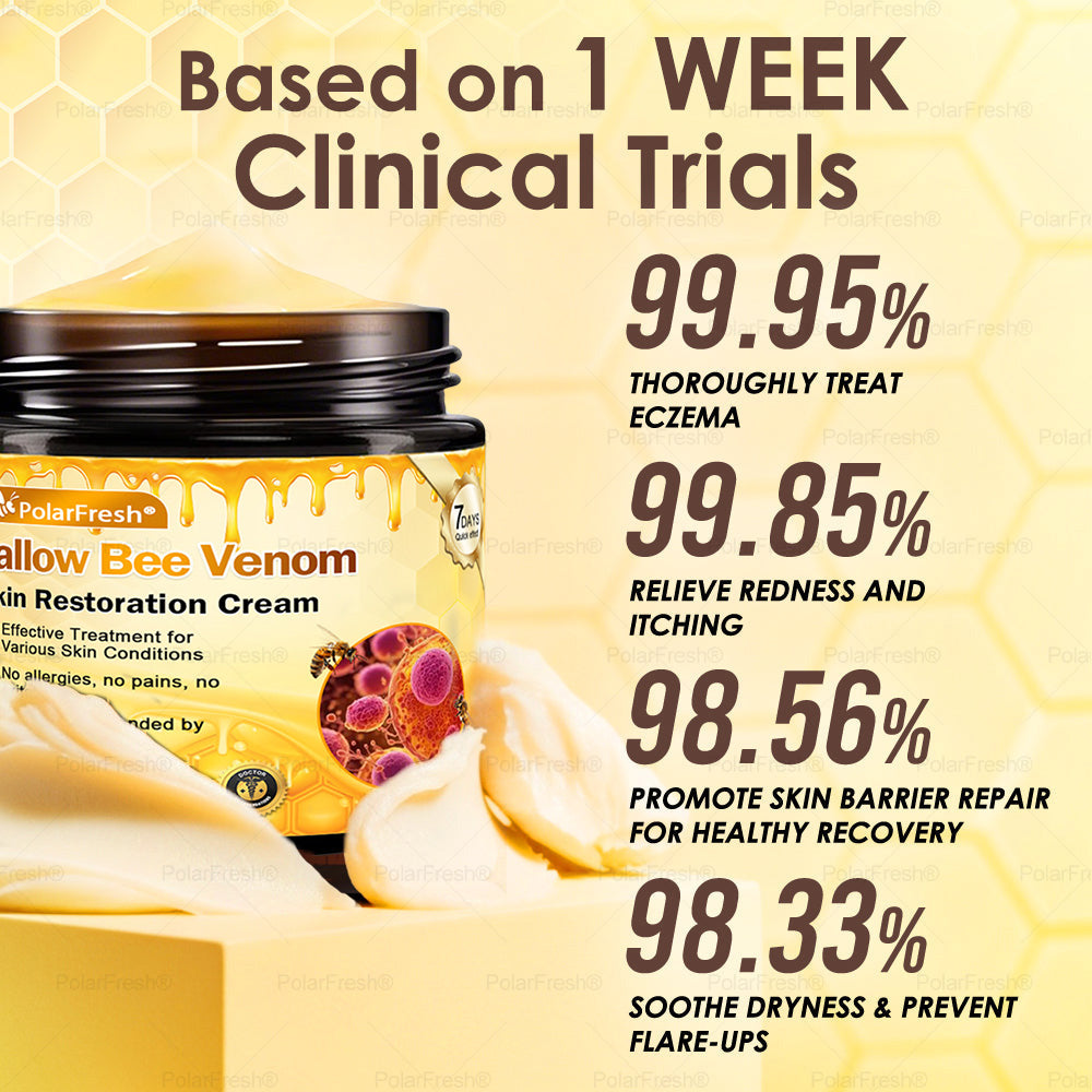 🏥A professional team of dermatologists has experimentally developed PolarFresh® Tallow Bee Venom Skin Restoration Cream – Repairs and protects, preventing recurrence